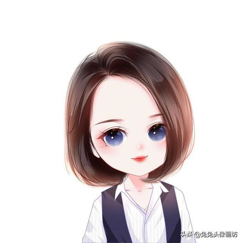 2022年最美短发卡通头像,真人照片变漫画头像,气质洋气又好看