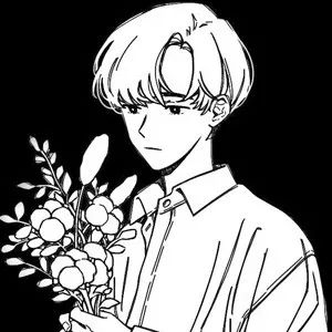 头像卡通男生社会黑白
