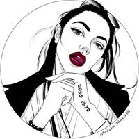 黑白线描动漫人物头像微信头像图片大全