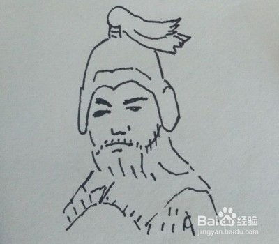 线描画曹操头像三国人物