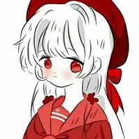 红色漫画女生头像