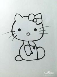 卡通猫的简笔画法六