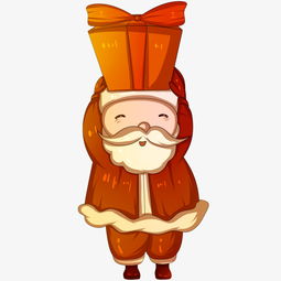 顶着礼物的圣诞老人插画图片素材其他格式下载动漫人物大全
