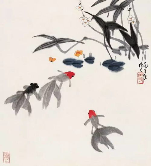 吴作人水墨金鱼精选作品集,美轮美奂的作品