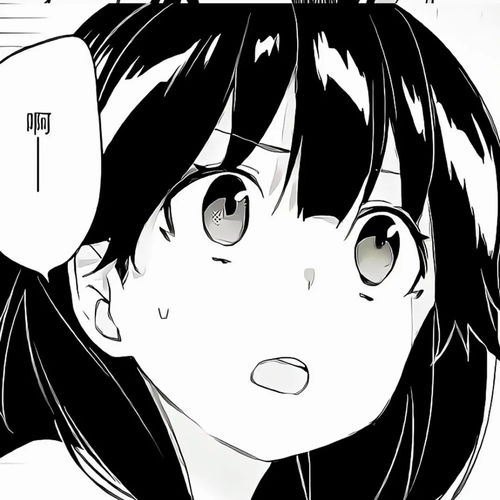 一组黑白漫画风女头