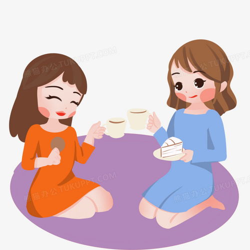 卡通手绘闺蜜面对面聊天交谈免抠png图片素材下载卡通png熊猫办公