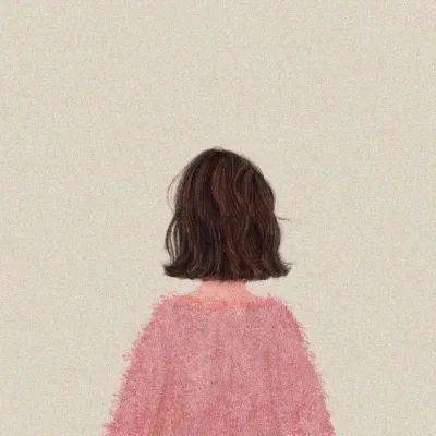 手绘女头像动漫背影女生头像