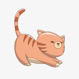 卡通手绘伸懒腰的猫插画图片素材其他格式下载动漫人物大全