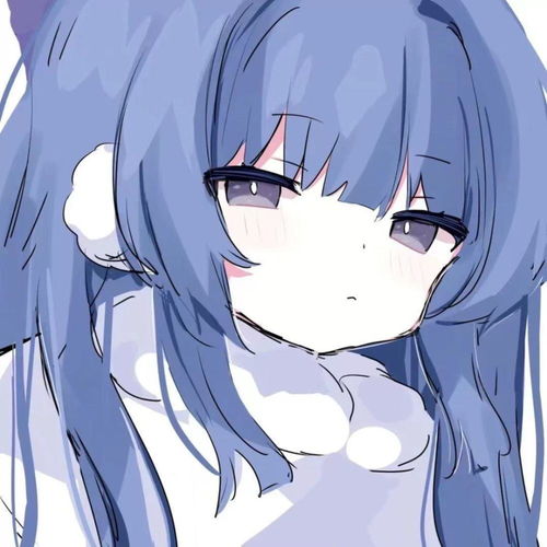 蓝色系女生头像动漫