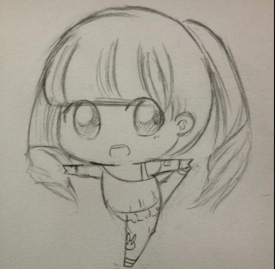 铅笔画的女生