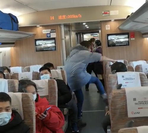 女子乘高铁不戴口罩开外放,踢踹座椅打伤乘务员,扬言老公亲自来接站