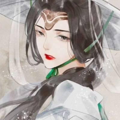 超仙气女生动漫头像拿扇子红衣古装高清仙气美女图片