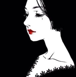 哪里能找到一系列这种黑白红唇的女生漫画图