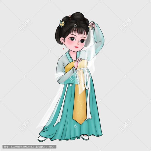 唐朝古风卡通人物跳舞