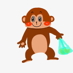 褐色的小猴子手绘插画图片素材其他格式下载动漫人物大全