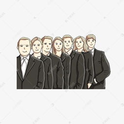 手绘一群职场精英合影素材图片免费下载高清psd千库网图片编号11814837