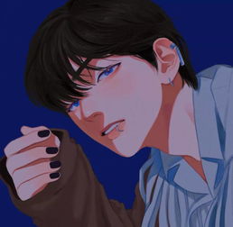 手绘插画风男生头像你戏我哭笑无主,还戏我心如枯木