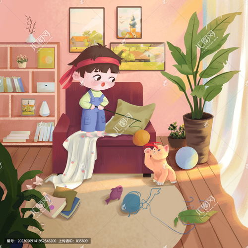 手绘卡通室内场景儿童插画设计模板下载其他设计素材下的美术绘画设计模板