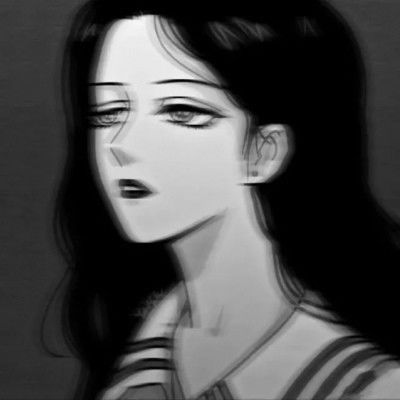 黑白卡通头像女生短发李冰冰