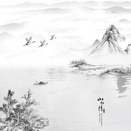 中国风山水画背景图背景图片下载3333x3333像素jpg格式图精灵