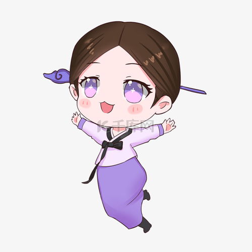q版卡通少数民族朝鲜族少女素材图片免费下载千库网