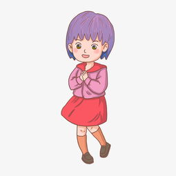 卡通手绘人物红裙子少女图片素材其他格式下载动漫人物大全