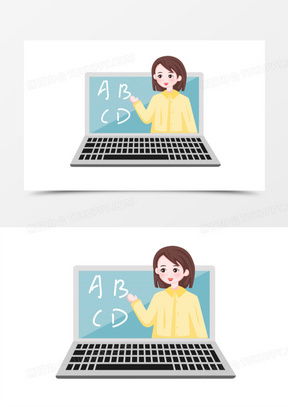 老师卡通头像女简笔画动态