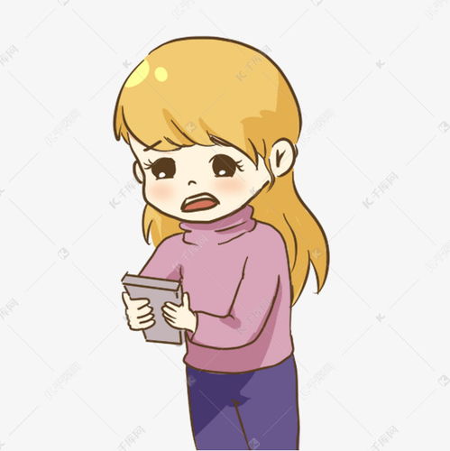 手绘卡通被骗的焦急女孩素材图片免费下载千库网