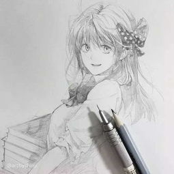 插画师原稿,没了色彩动漫手绘却更加灵动