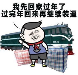 大包小包回家过年的表情包我先回家过年了,过完年回来再继续装x
