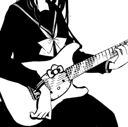动漫头像黑白漫画风的可爱女头