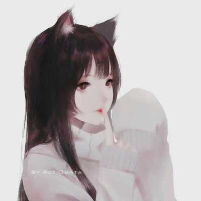 动漫呆萌猫耳女生头像