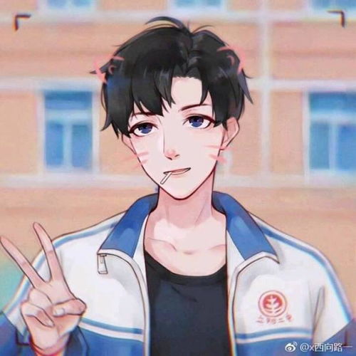 小狼狗系男生卡通画