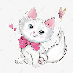 手绘卡通可爱的小猫咪素材图片免费下载千库网