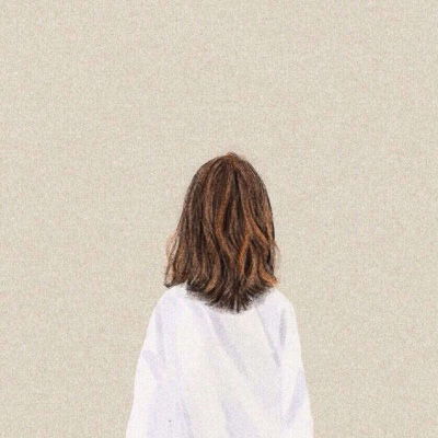 卡通背影头像唯美漂亮手绘画女生背影图片