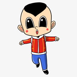 新年奔跑的小男孩插画图片素材其他格式下载动漫人物大全