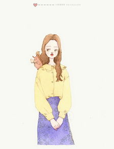 水彩少女穿搭手帐头像水彩教程森系手绘插画卡通形象