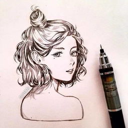 简笔女生头像 卡通手绘