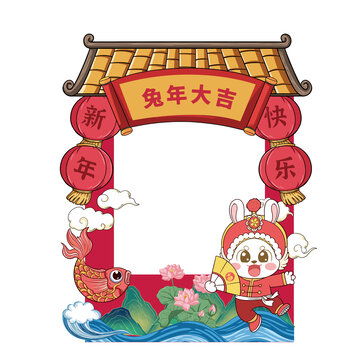 卡通可爱猪八戒吃西瓜
