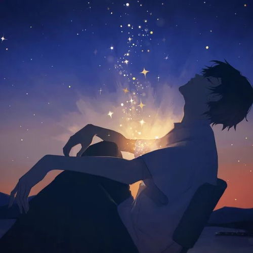 动漫男头好看的男生头像手绘星空文艺卡通孤独