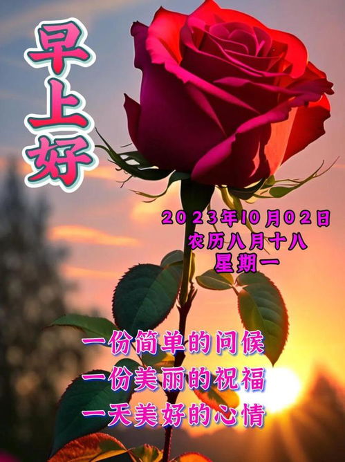 2023年10月2日早安表情图片大全,早安祝福问候语,愿君周一快乐