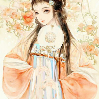 手绘卡通头像女生唯美韩版手绘古风美丽少女头像