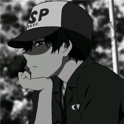 二次元黑白男生qq动漫头像