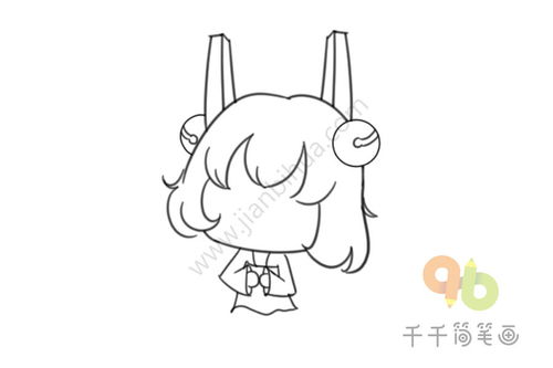 蔡文姬头像简笔画步骤图