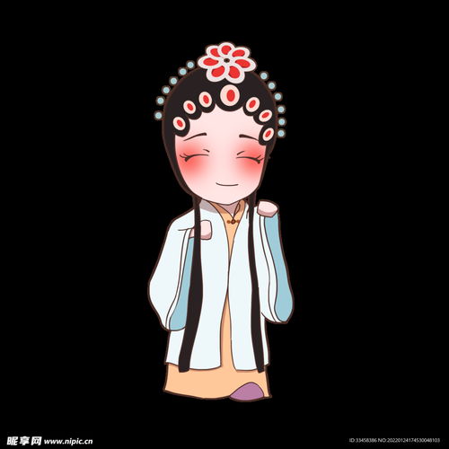 黄梅戏戏曲人物插画设计图
