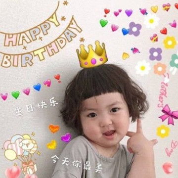 生日表情带字萌娃头像,个性头像图片