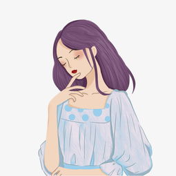 手绘文静的少女人物插画图片素材其他格式下载动漫人物大全