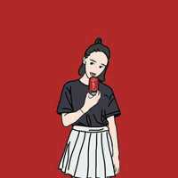 红色系另类卡通爱人新年头像