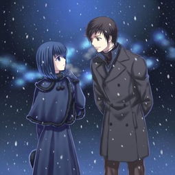 求动漫下雪男女图