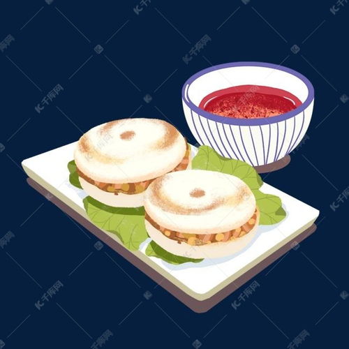 中国传统美食之卡通手绘肉夹馍素材图片免费下载千库网